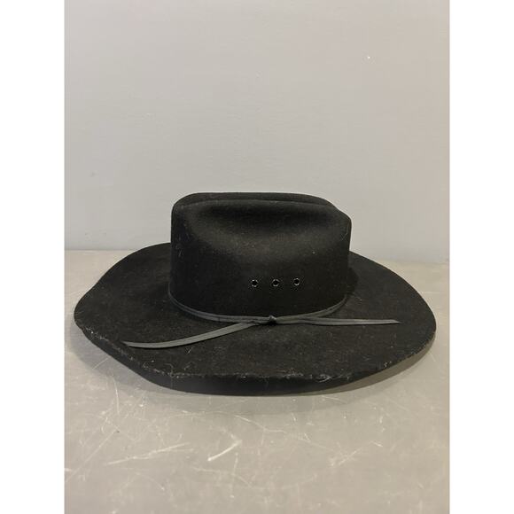 Mens Western Hat MHT Master Hatters Of Texas Rodeo Black Felt Cowboy Size XX - Picture 4 of 6